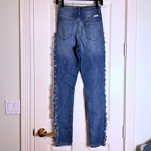 AP Blue by Aphrodite Jeans Destroyed  Skinny Tall Jeans  9 - Picture 2 of 10